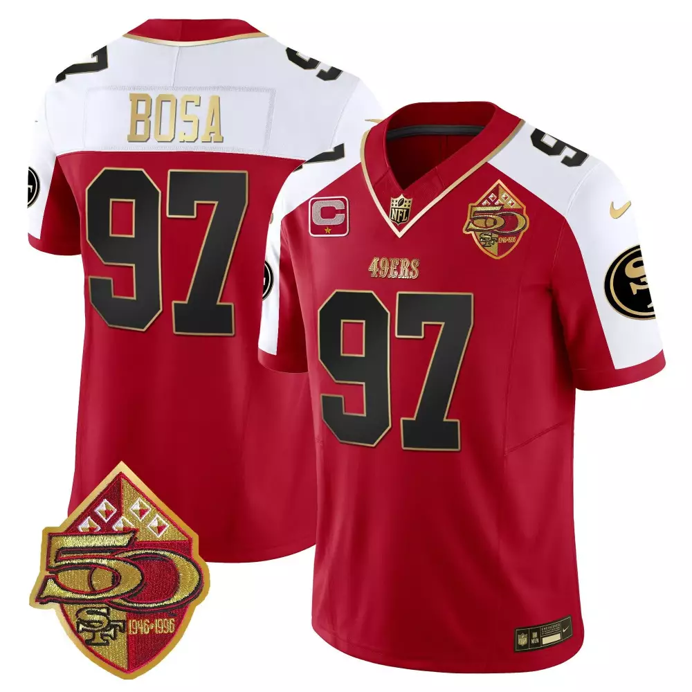 black limited nick bosa all players san francisco 49ers 2024 pro bowl patch vapor jersey men