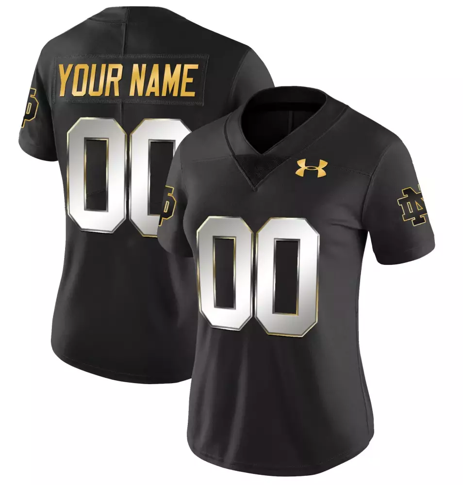 black limited men notre dame fighting irish custom name number jersey all stitched