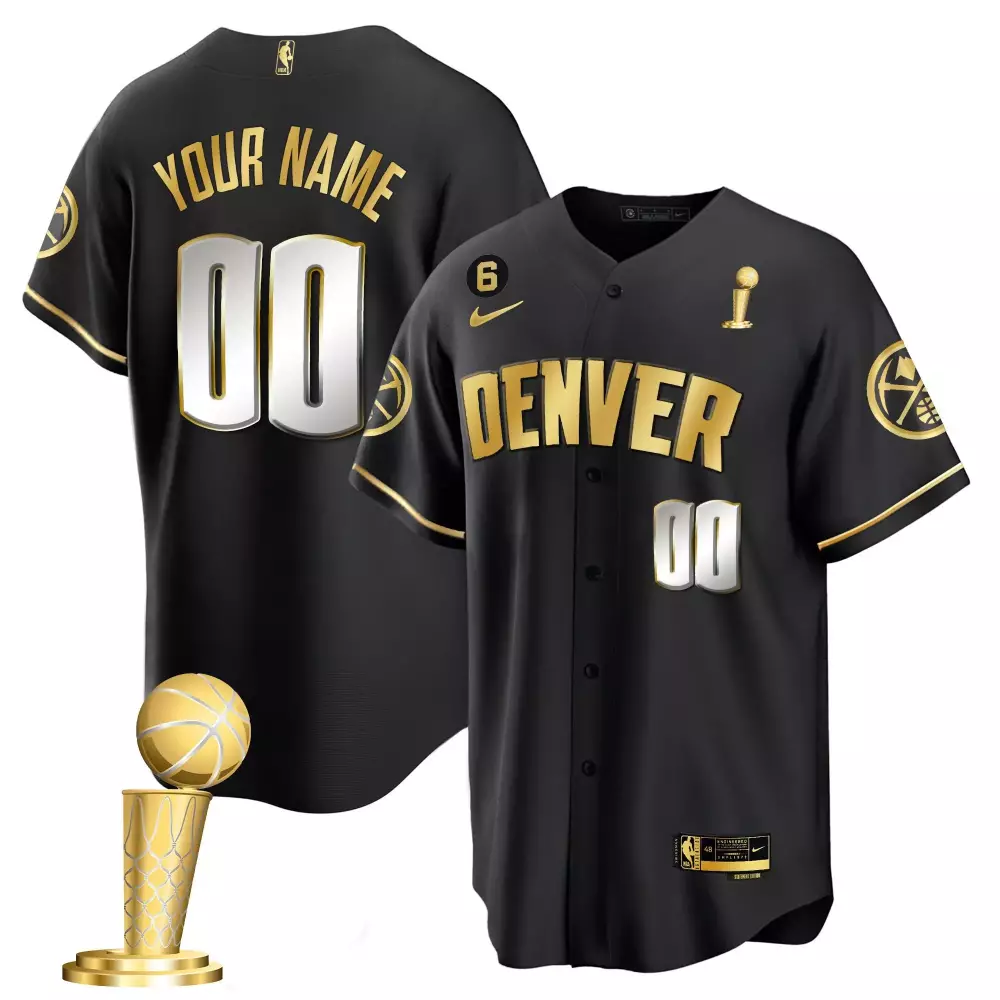 Denver Nuggets Youth Black Gold Swingman Custom Jersey | Stitched Fan Gear | For Youth, Men & Women