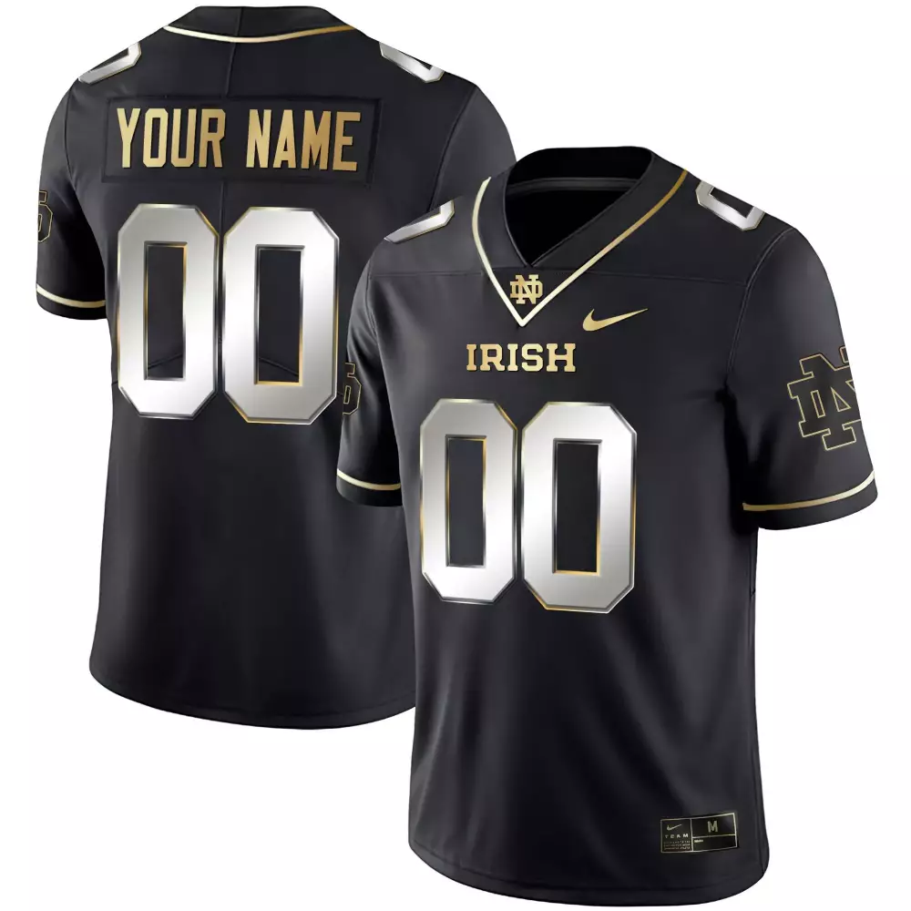 black limited men notre dame fighting irish custom name number jersey all stitched