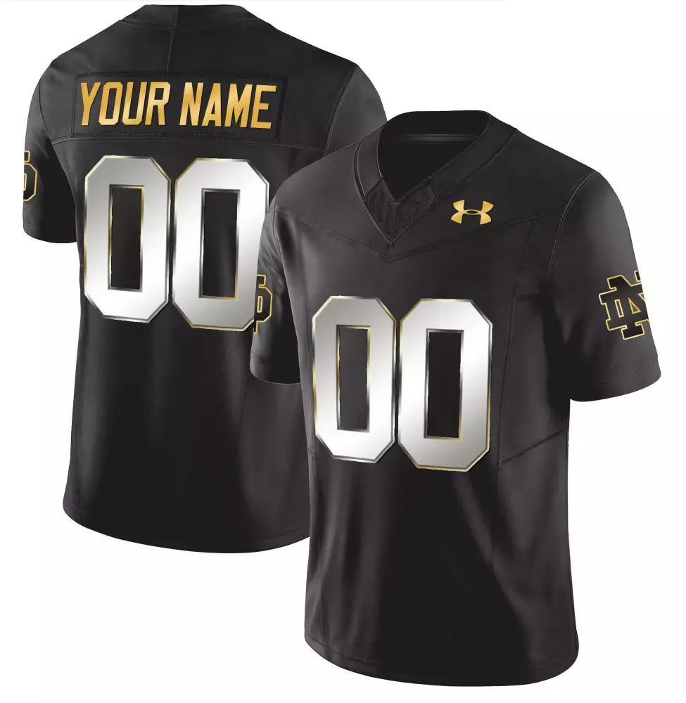 black limited men notre dame fighting irish custom name number jersey all stitched