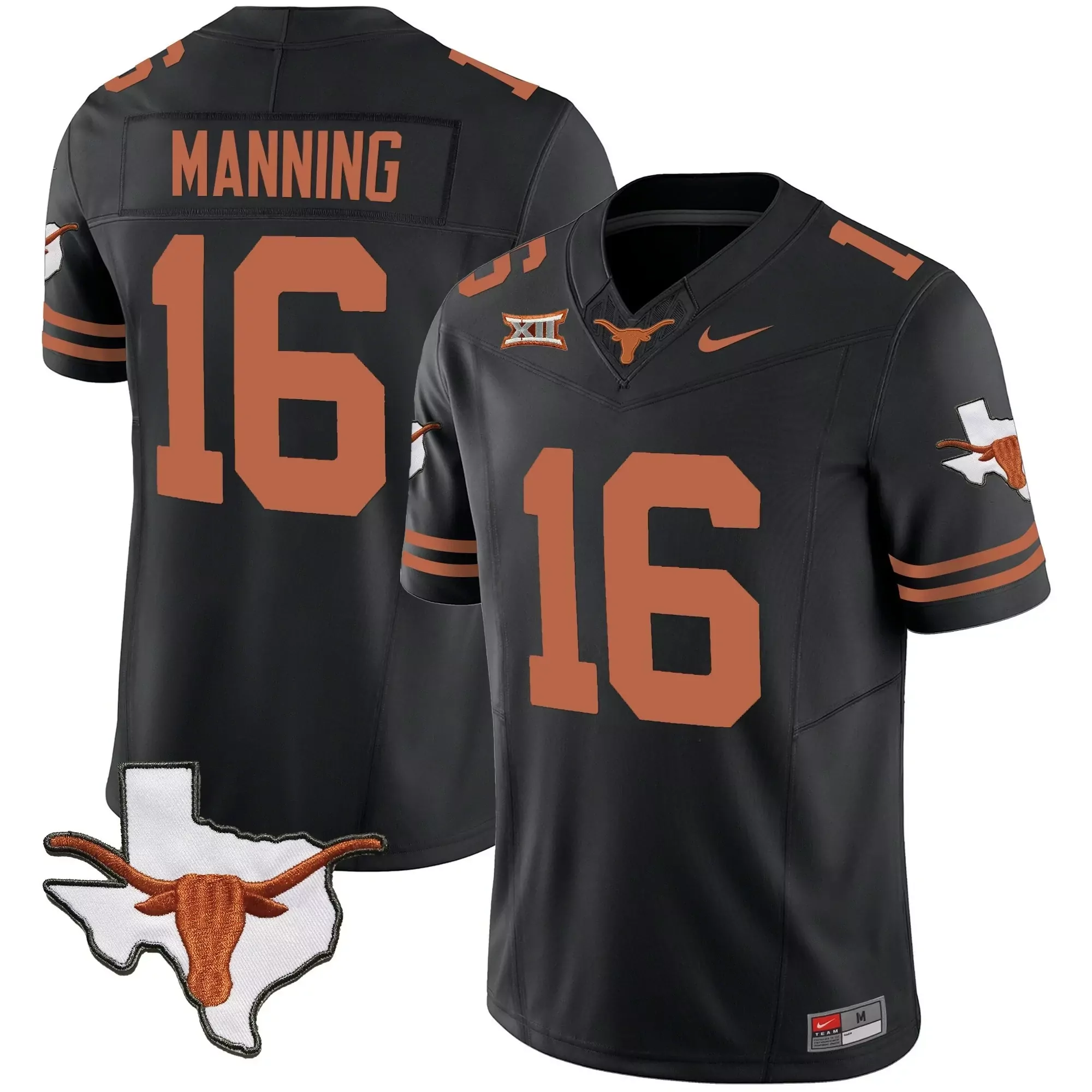 black limited men texas longhorns gold vapor limited custom jersey all stitched