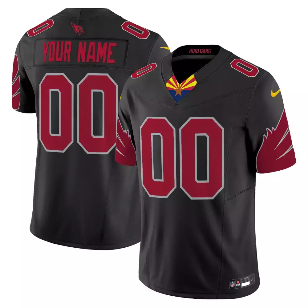 black alternate youth arizona cardinals 2024 vapor limited custom jersey all stitched