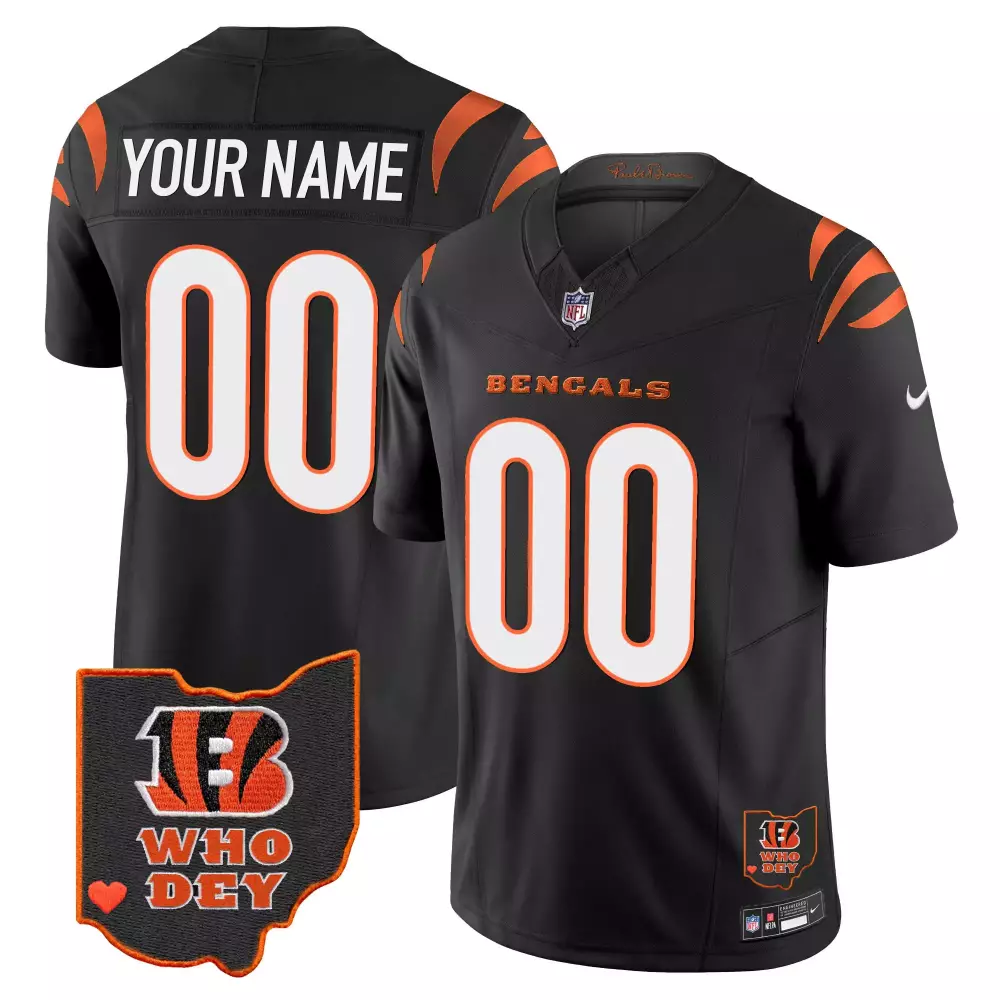 Cincinnati Bengals Black Men's Custom Jersey Collection | All Stitched Design | Perfect Fan Gear | For Men, Women & Youth