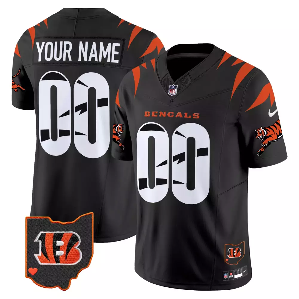 Cincinnati Bengals Black Men's Custom Jersey Collection | All Stitched Design | Perfect Fan Gear | For Men, Women & Youth