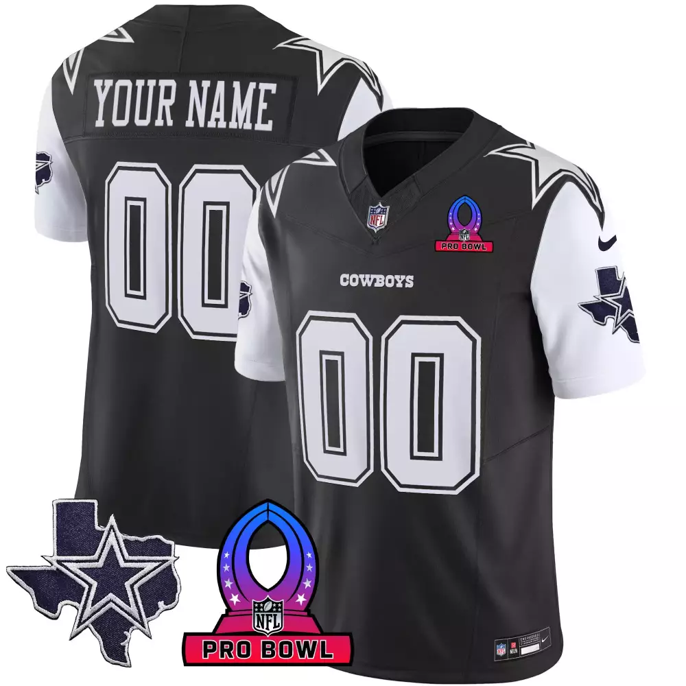 Black Men's Dallas Cowboys 2024 Pro Bowl Patch Vapor Jersey | Stitched Fan Gear for Game Day | For Men, Women & Youth