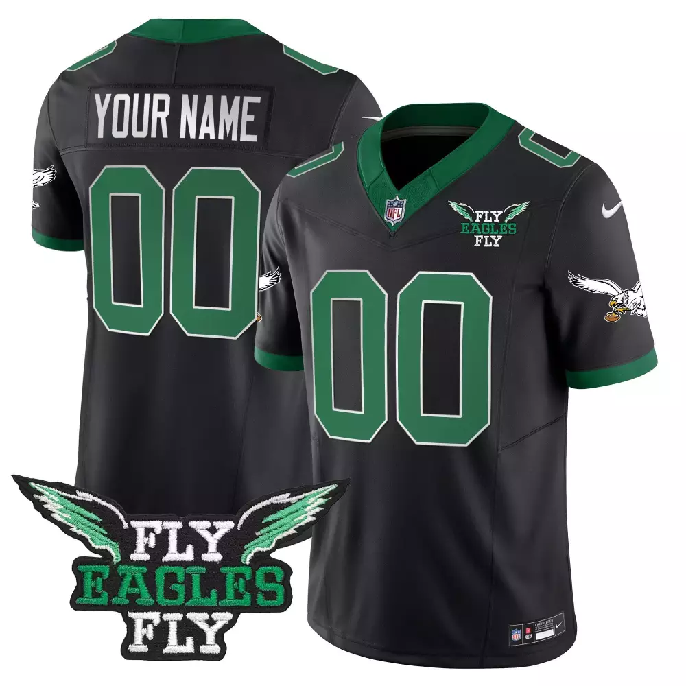 black limited youth philadelphia eagles super bowl gold custom vapor jersey all stitched