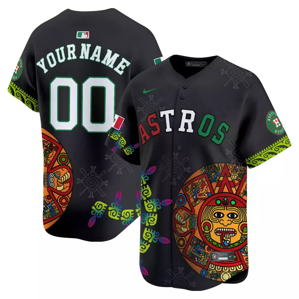 Houston Astros Black Mexico Aztec Calendar Vapor Premier Limited Jersey | Custom Design | Fan Gear for Game Day | For Men, Women & Youth