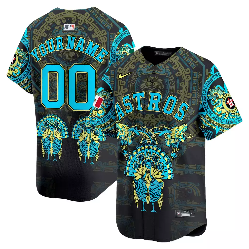 Houston Astros Black Mexico Aztec Calendar Vapor Premier Limited Jersey | Custom Design | Fan Gear for Game Day | For Men, Women & Youth