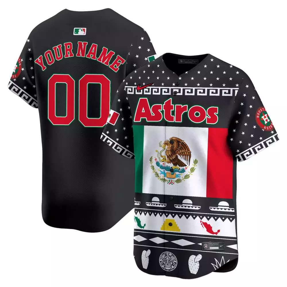 Houston Astros Black Mexico Aztec Calendar Vapor Premier Limited Jersey | Custom Design | Fan Gear for Game Day | For Men, Women & Youth