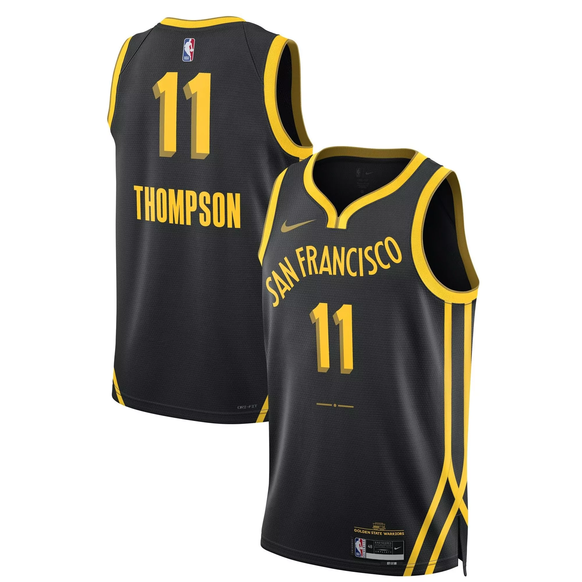 black men klay thompson golden state warriors 202324 swingman city edition jersey all stitched