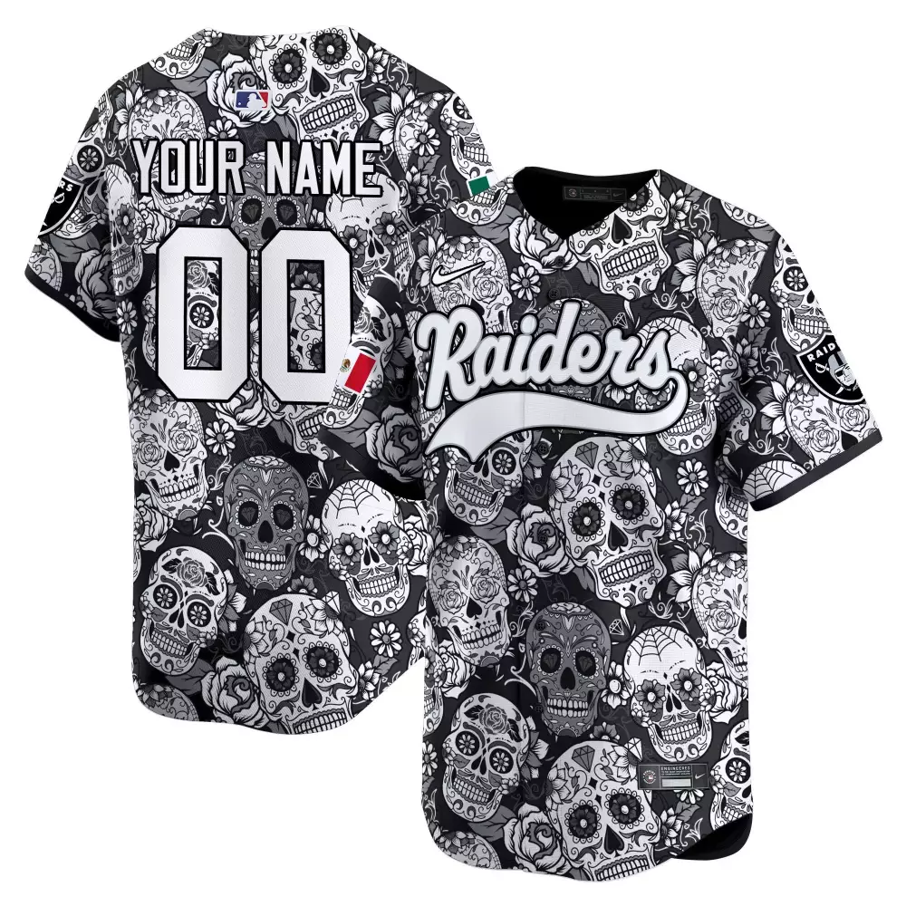 black men las vegas raiders sugar skull mexico vapor premier limited custom jersey printed