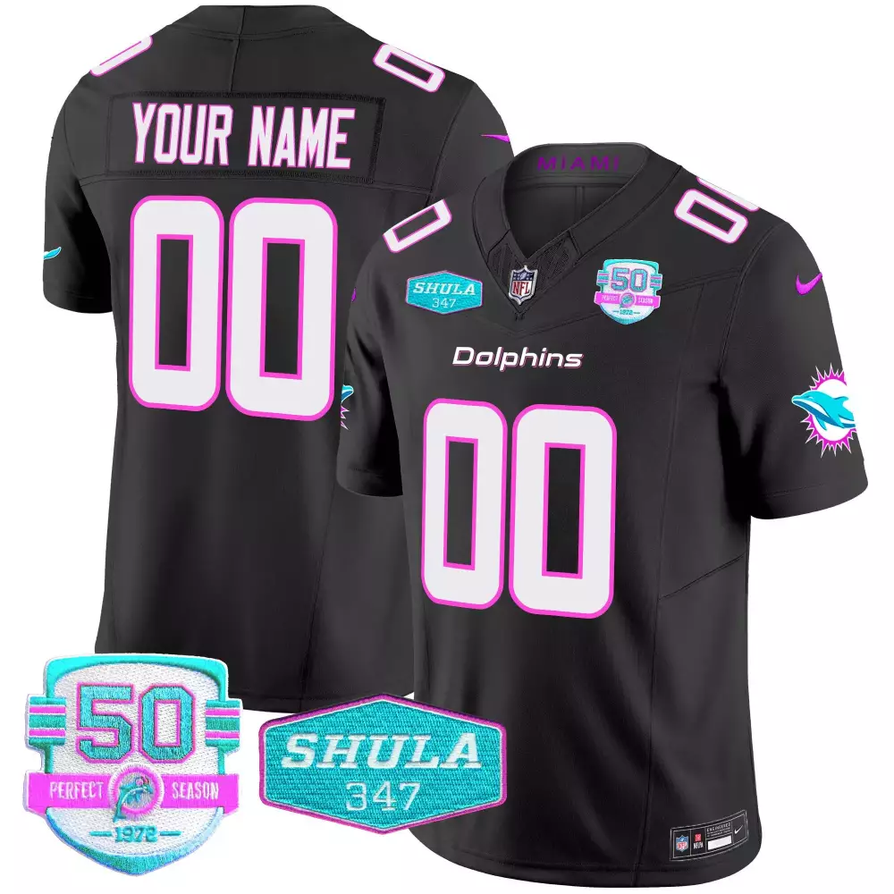 black men miami dolphins dan the man record breaker patch vapor limited custom jersey all stitched