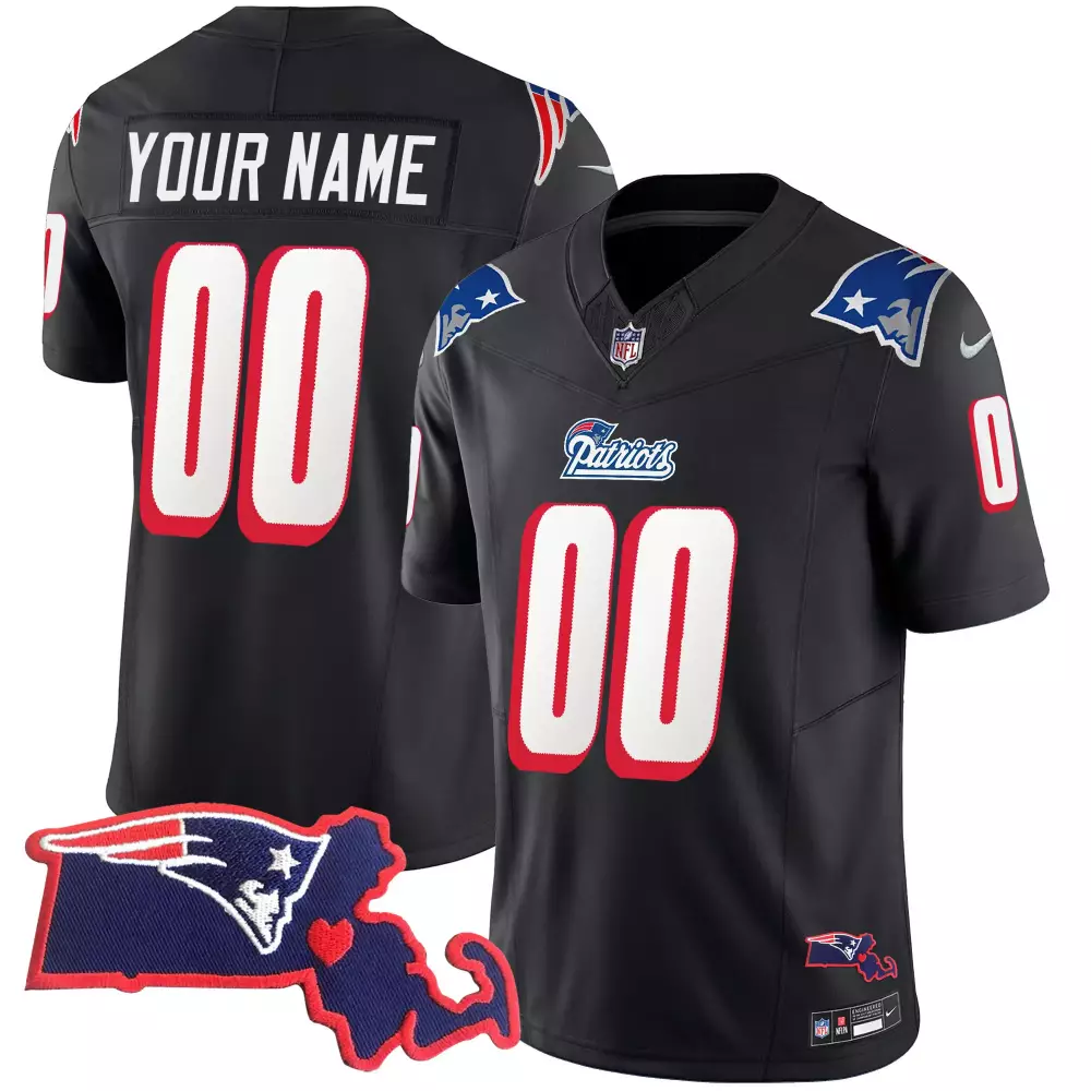 black men new england patriots 1996 throwback state patch vapor custom jersey all stitched