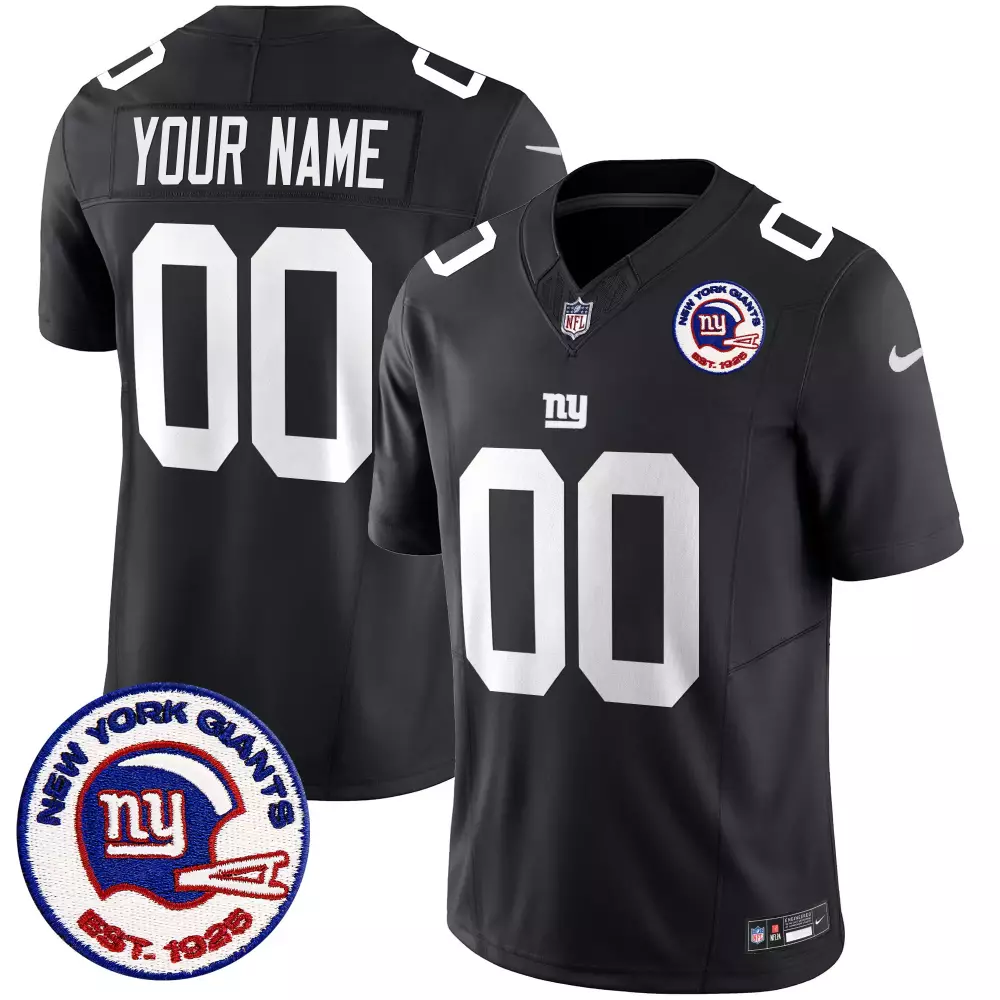 black limited men new york giants custom name and number vapor jersey all stitched