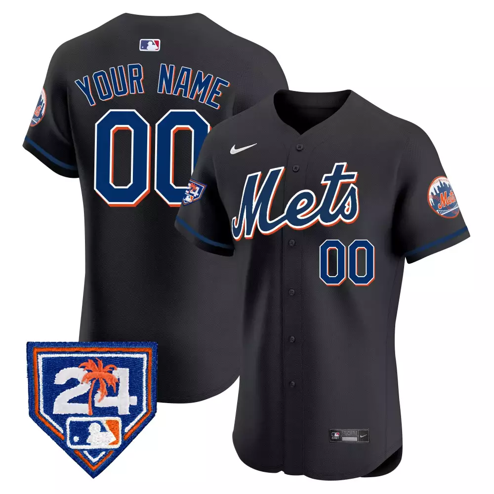 New York Mets 2024 Spring Training Elite Jersey | Black Vapor Premier Custom Stitched | Perfect Fan Gear | For Men, Women & Youth
