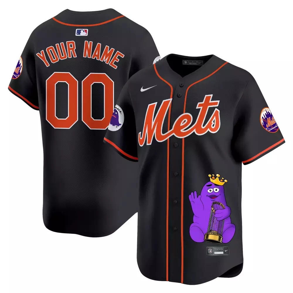 New York Mets Grimace Halloween Vapor Premier Limited Jersey V2 | White Stitched Custom Design | Fan Gear | For Men, Women & Youth