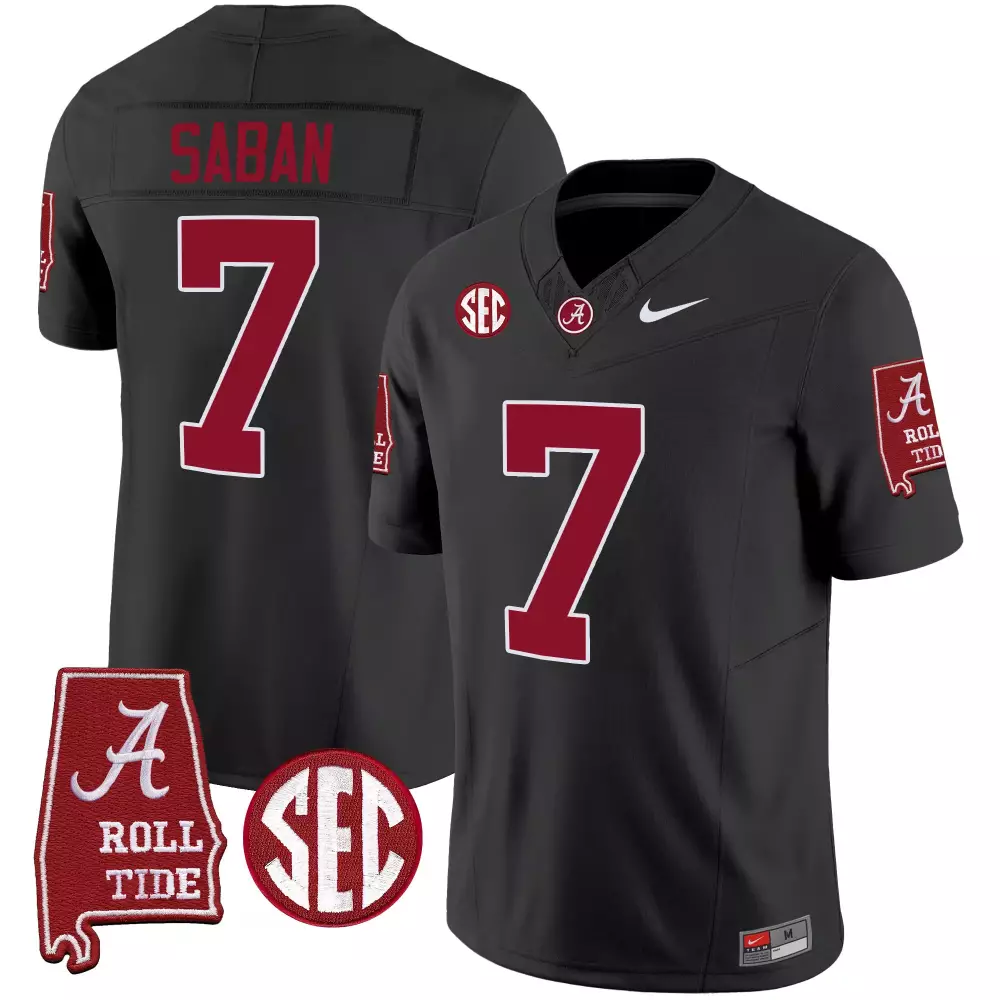 black men nick saban alabama crimson tide 7 champions vapor limited jersey all stitched