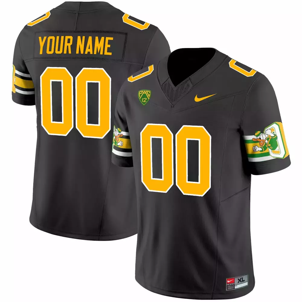 black gold men oregon ducks ducks custom name number jersey all stitched