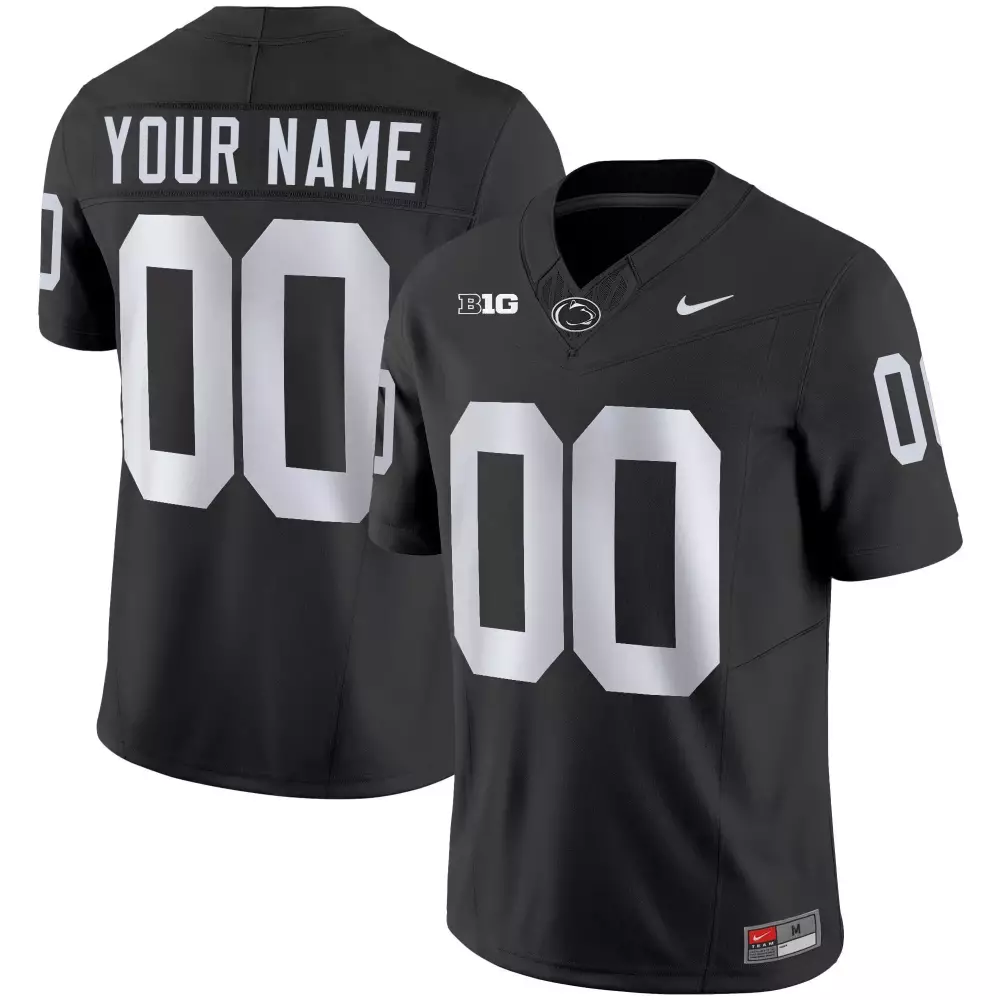 black limited men penn state nittany lions custom name number jersey all stitched