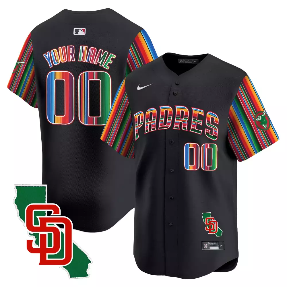 San Diego Padres Mexico Patch Jersey V5 | Black Vapor Premier Limited Edition | Stitched Fan Gear for Men, Women & Youth