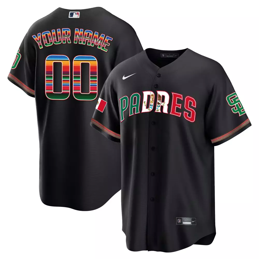 San Diego Padres Mexico Cool Base Jersey V2 | Black Limited Edition | Stitched Fan Gear for Men, Women & Youth
