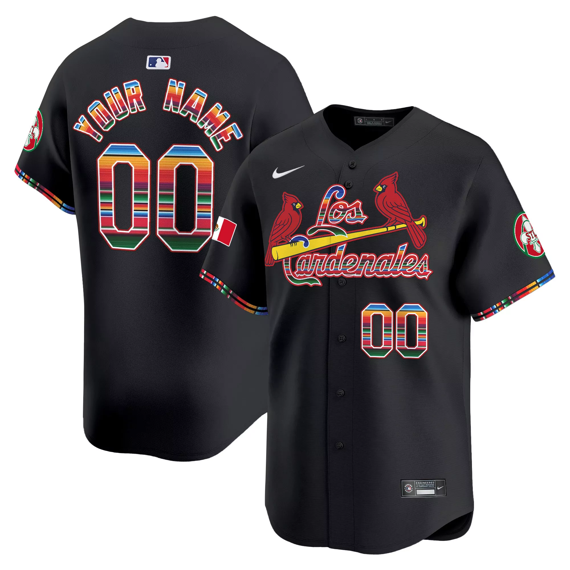 black men st louis cardinals fiesta cardenales vapor premier limited custom jersey all stitched