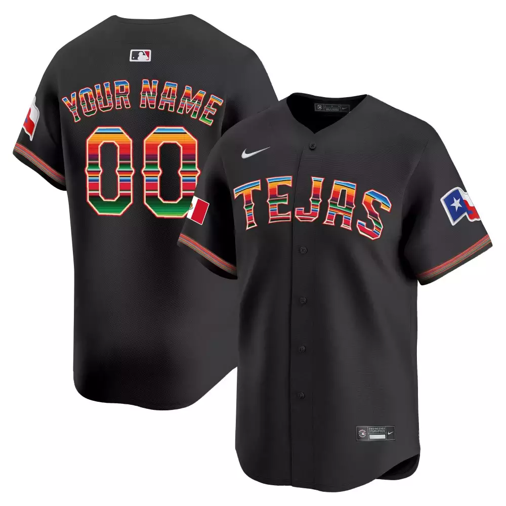 Texas Rangers Black Men's Mexico Flag Jersey | Stitched | Limited Edition Fan Gear for Men, Women & Youth