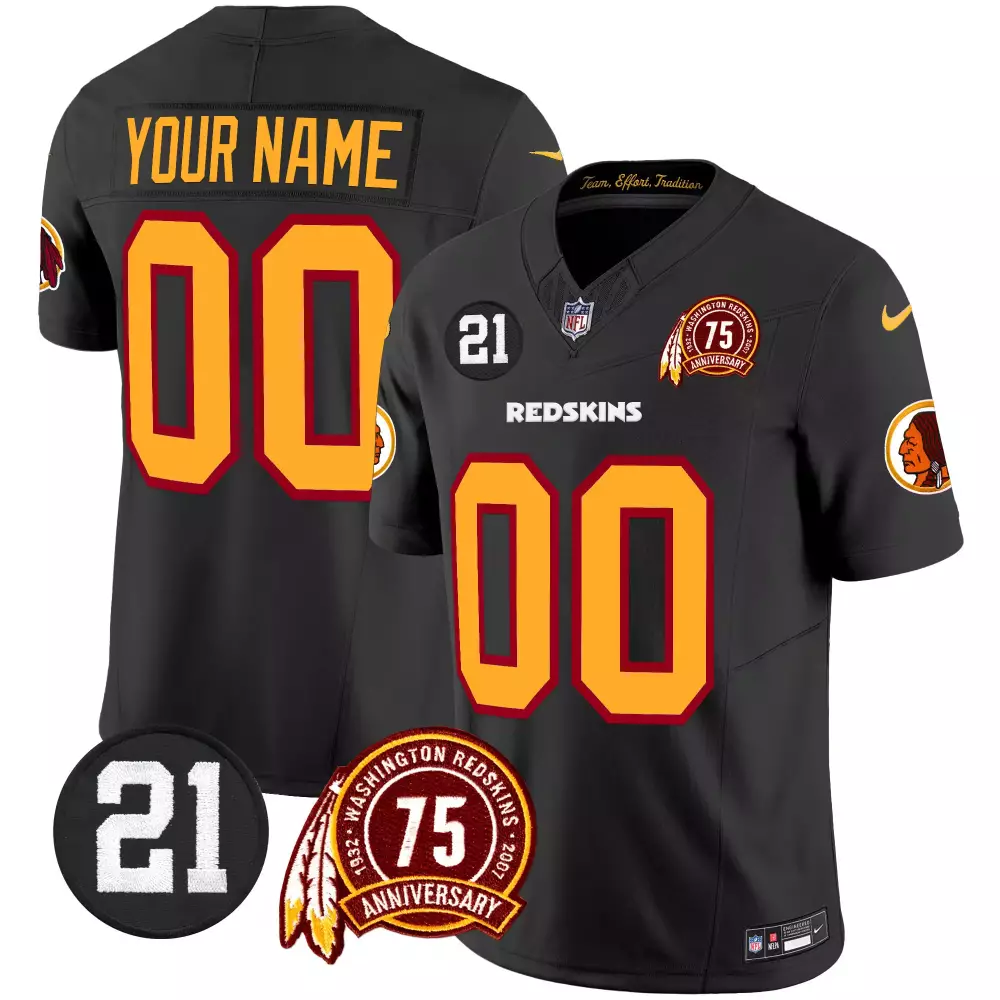 black men washington redskins 75th sean taylor patch vapor limited custom jersey all stitched