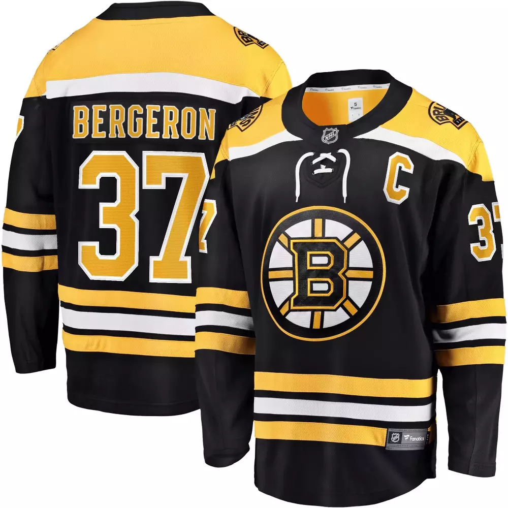 black patrice bergeron mens boston bruins home breakaway player jersey all stitched