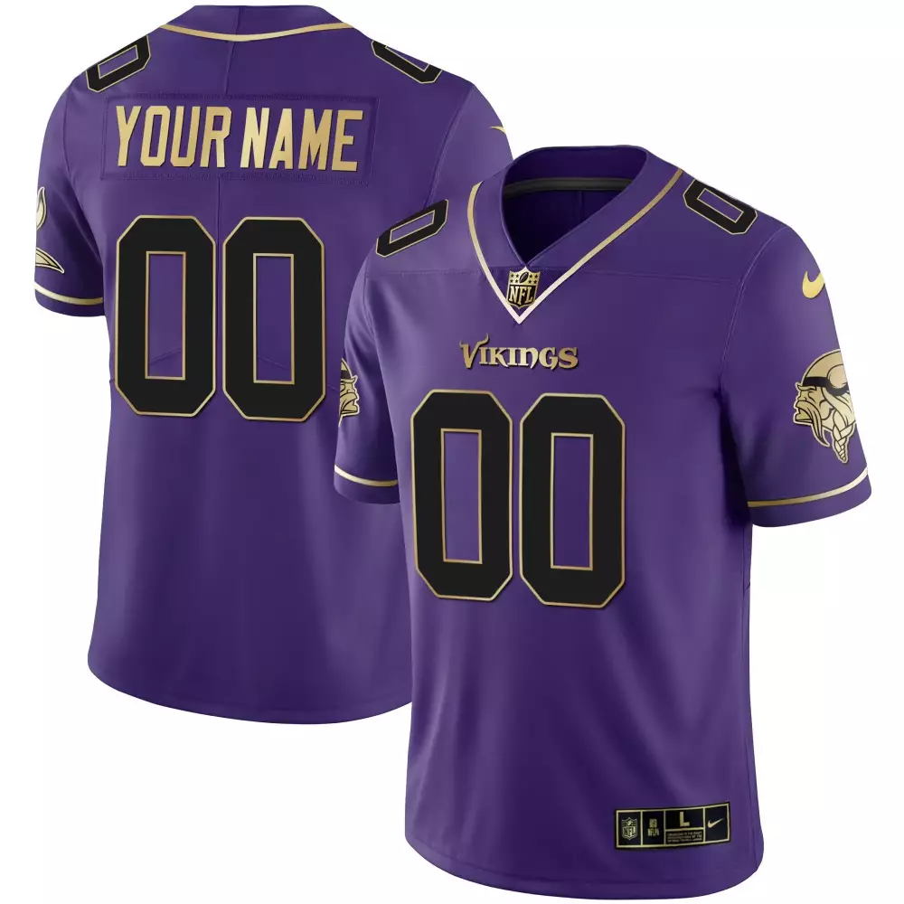 Black Purple Men Minnesota Vikings Custom Name & Number Jersey | Stitched Design | For Men, Women & Youth
