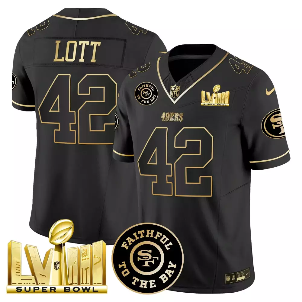 Ronnie Lott San Francisco 49ers Black Alternate Youths Vapor Limited Jersey | Golden Gate Bridge Patch | For Youth