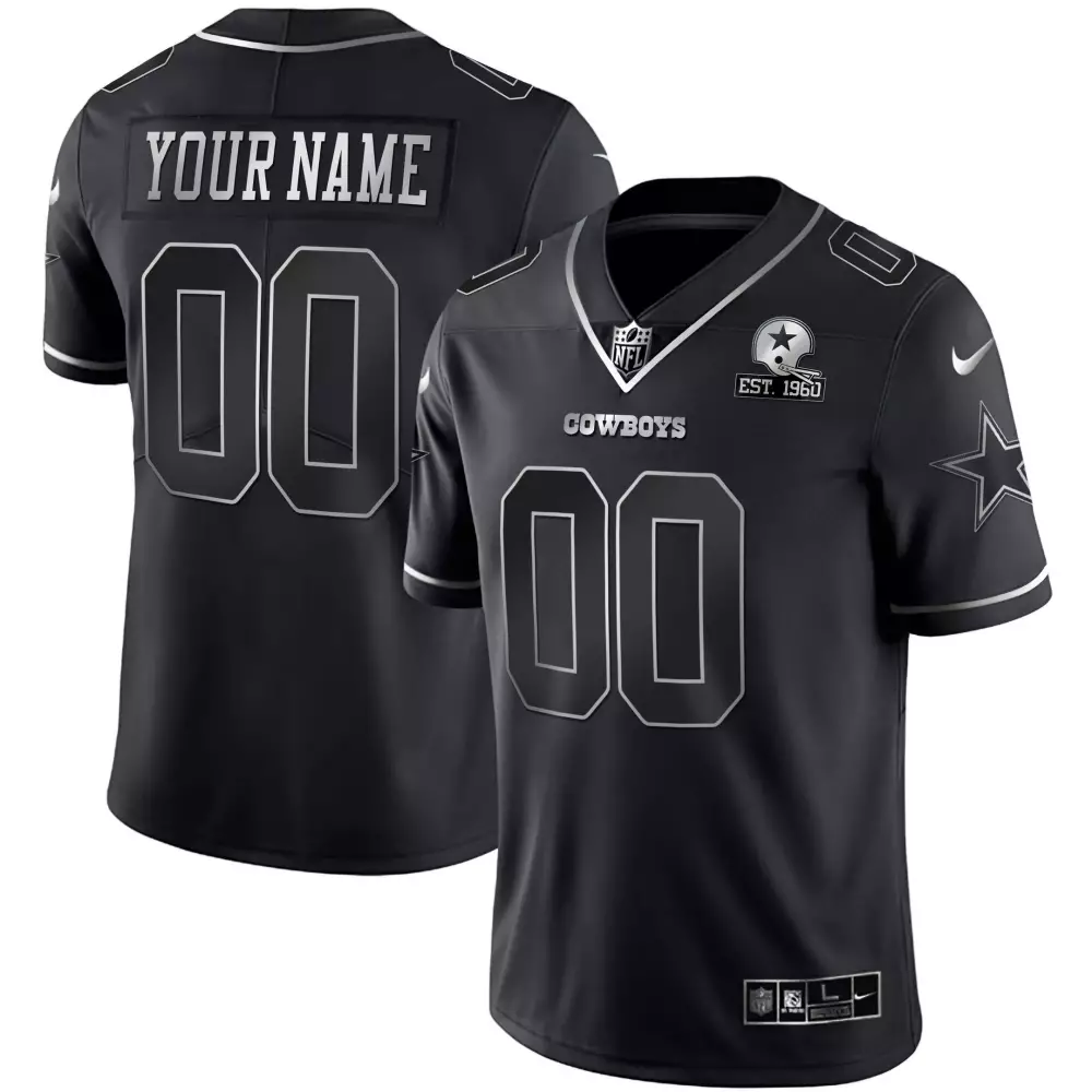 black silver women dallas cowboys black gold black silver custom name and number all stitched