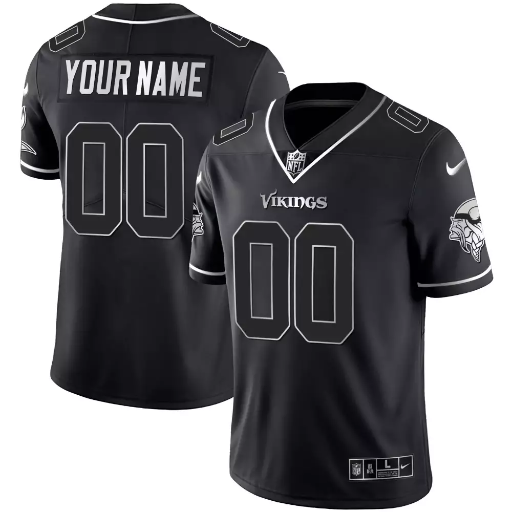 Black Purple Men Minnesota Vikings Custom Name & Number Jersey | Stitched Design | For Men, Women & Youth