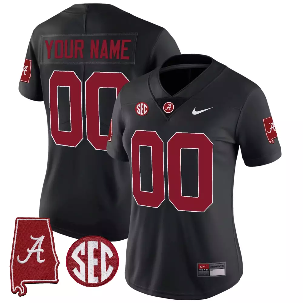 black women alabama crimson tide rose bowl patch vapor custom jersey all stitched