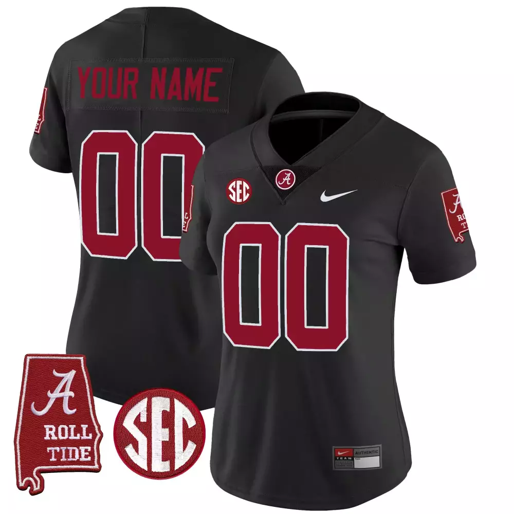 black women alabama crimson tide rose bowl patch vapor custom jersey all stitched
