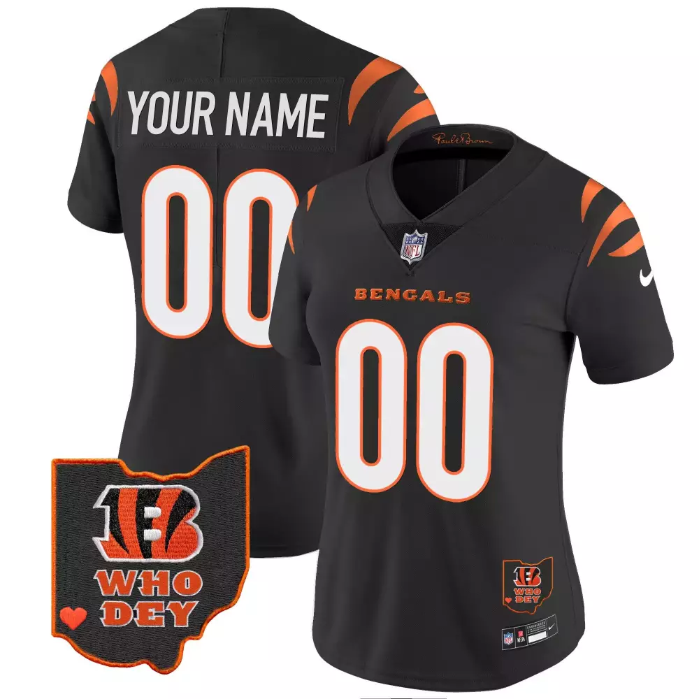 black women cincinnati bengals ohio patch vapor limited custom jersey v2 all stitched
