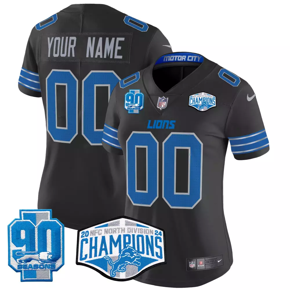 black women detroit lions 2024 michigan 90th year patch vapor custom jersey all stitched
