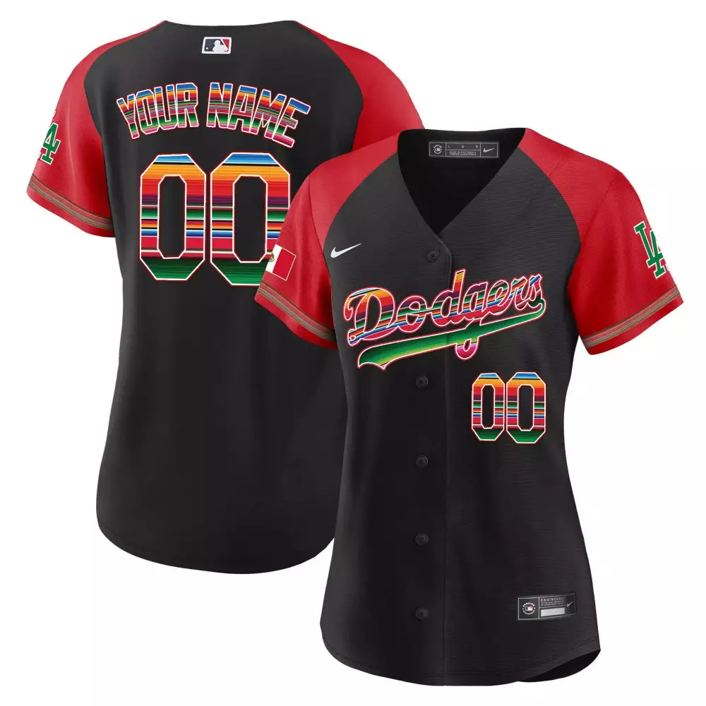 Mexico Custom Jersey | Black Los Angeles Dodgers | Unique Design for Women | For Men, Women & Youth