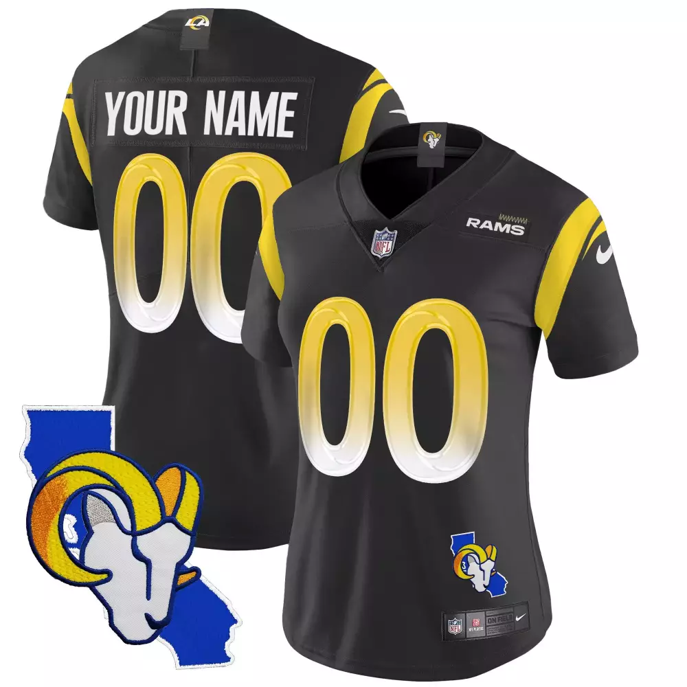 black men los angeles rams vapor limited custom jersey v2 all stitched