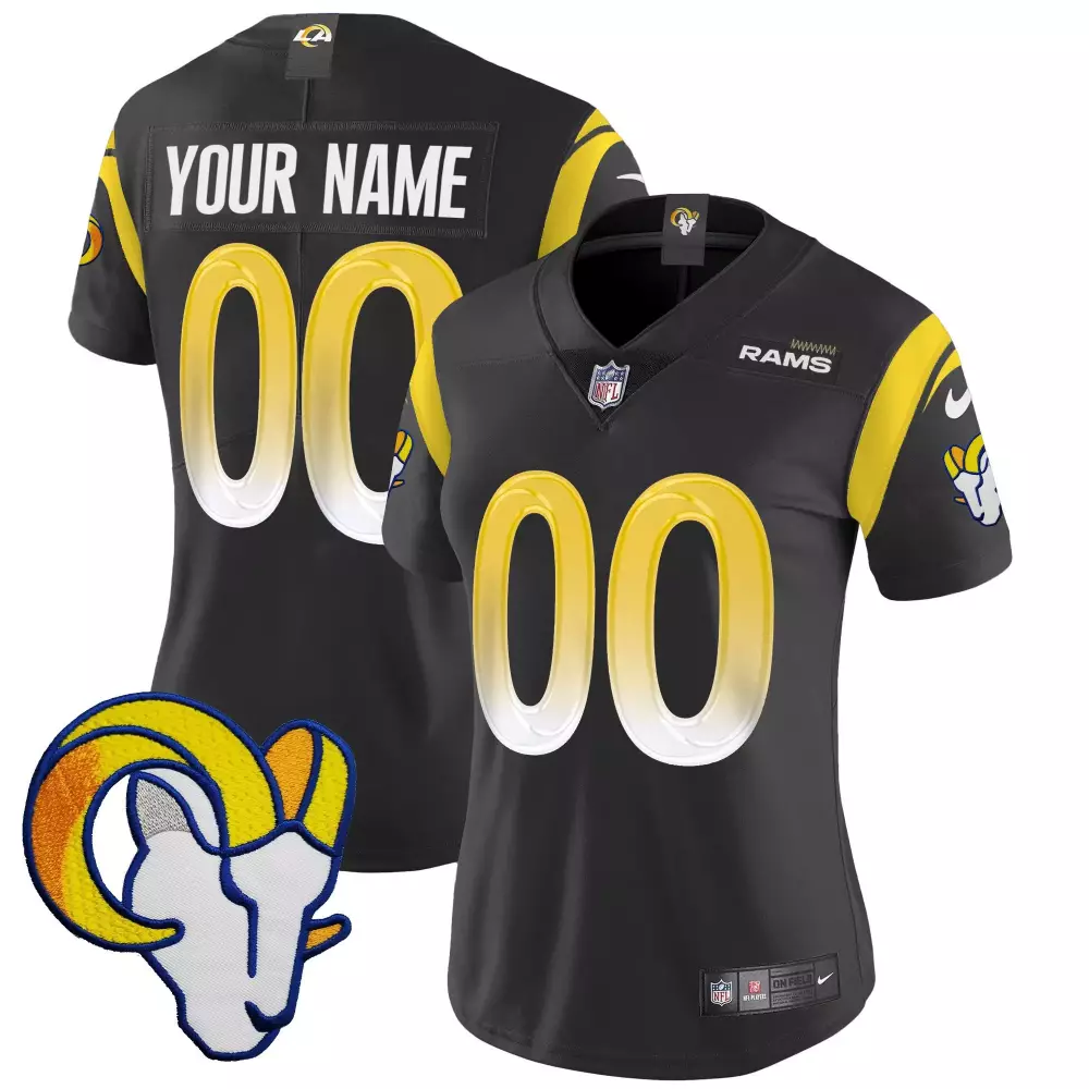 black men los angeles rams vapor limited custom jersey v2 all stitched