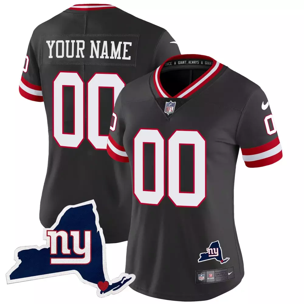 black silver youth new york giants custom name and number vapor jersey all stitched