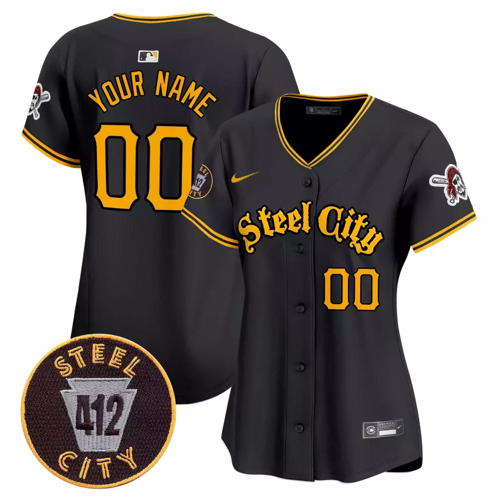 black women pittsburgh pirates 412 patch vapor premier limited custom jersey all stitched