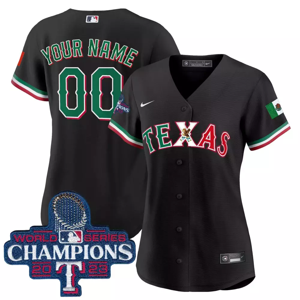 black women texas rangers 2023 world series mexico custom jersey all stitched