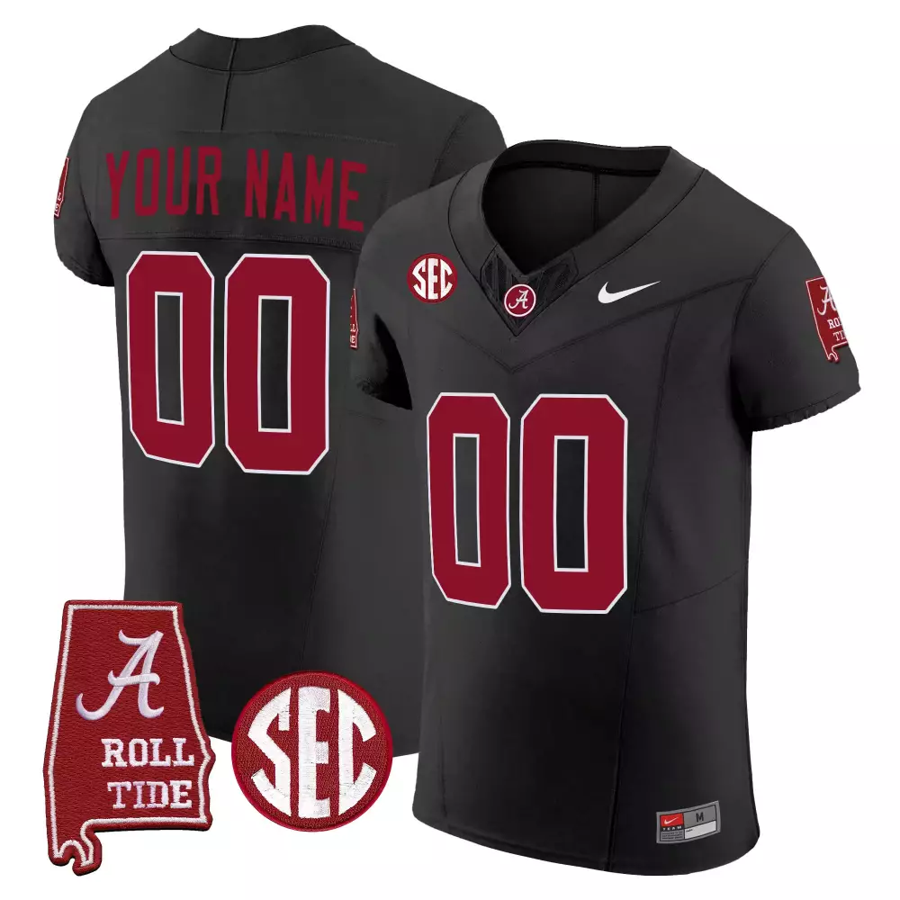 black youth alabama crimson tide nick saban 7x champions patch vapor custom jersey all stitched