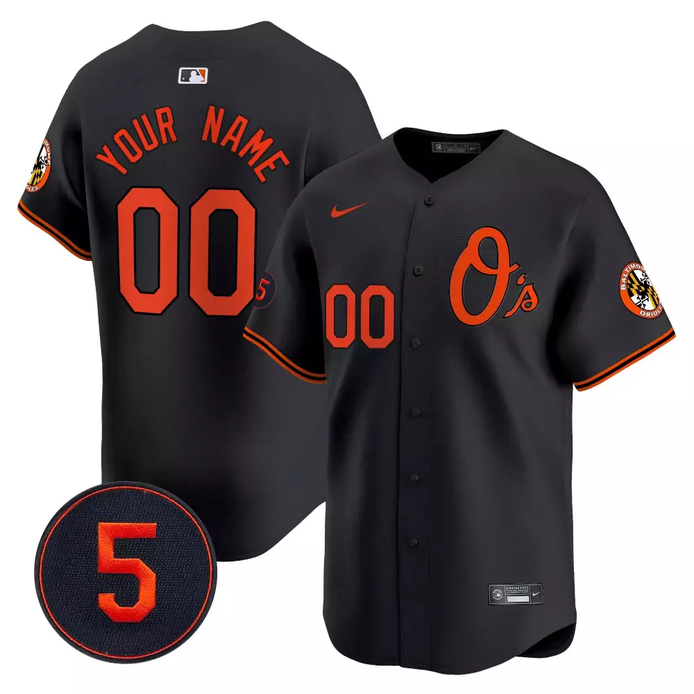 Robinson Patch Vapor Premier Limited Baltimore Orioles Youth Black Jersey V4 | All Stitched Fan Gear | For Men, Women & Youth