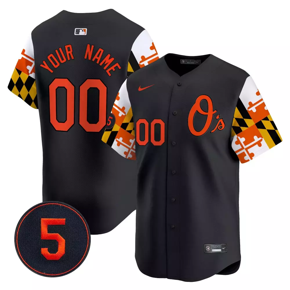 Robinson Patch Vapor Premier Limited Baltimore Orioles Youth Black Jersey V4 | All Stitched Fan Gear | For Men, Women & Youth