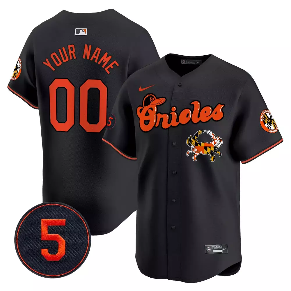 Robinson Patch Vapor Premier Limited Baltimore Orioles Youth Black Jersey V4 | All Stitched Fan Gear | For Men, Women & Youth