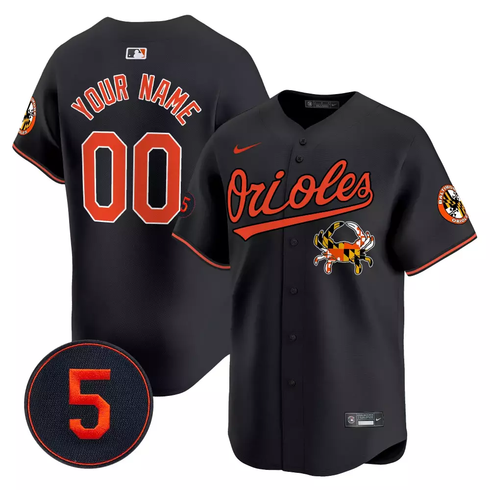Robinson Patch Vapor Premier Limited Baltimore Orioles Youth Black Jersey V9 | All Stitched Fan Gear | For Men, Women & Youth