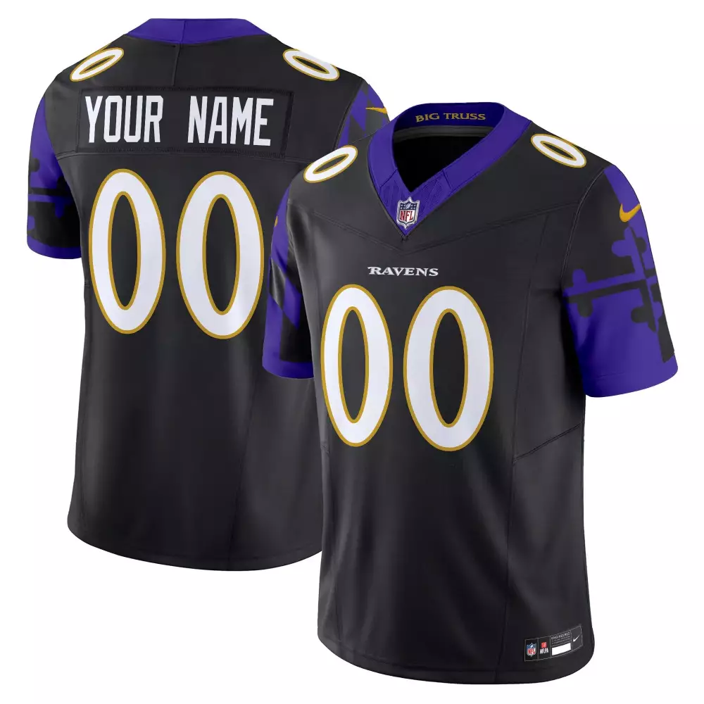 Maryland Flag Baltimore Ravens Women's Custom Jersey | Vapor Limited Edition | Stitched Fan Gear | For Men, Women & Youth
